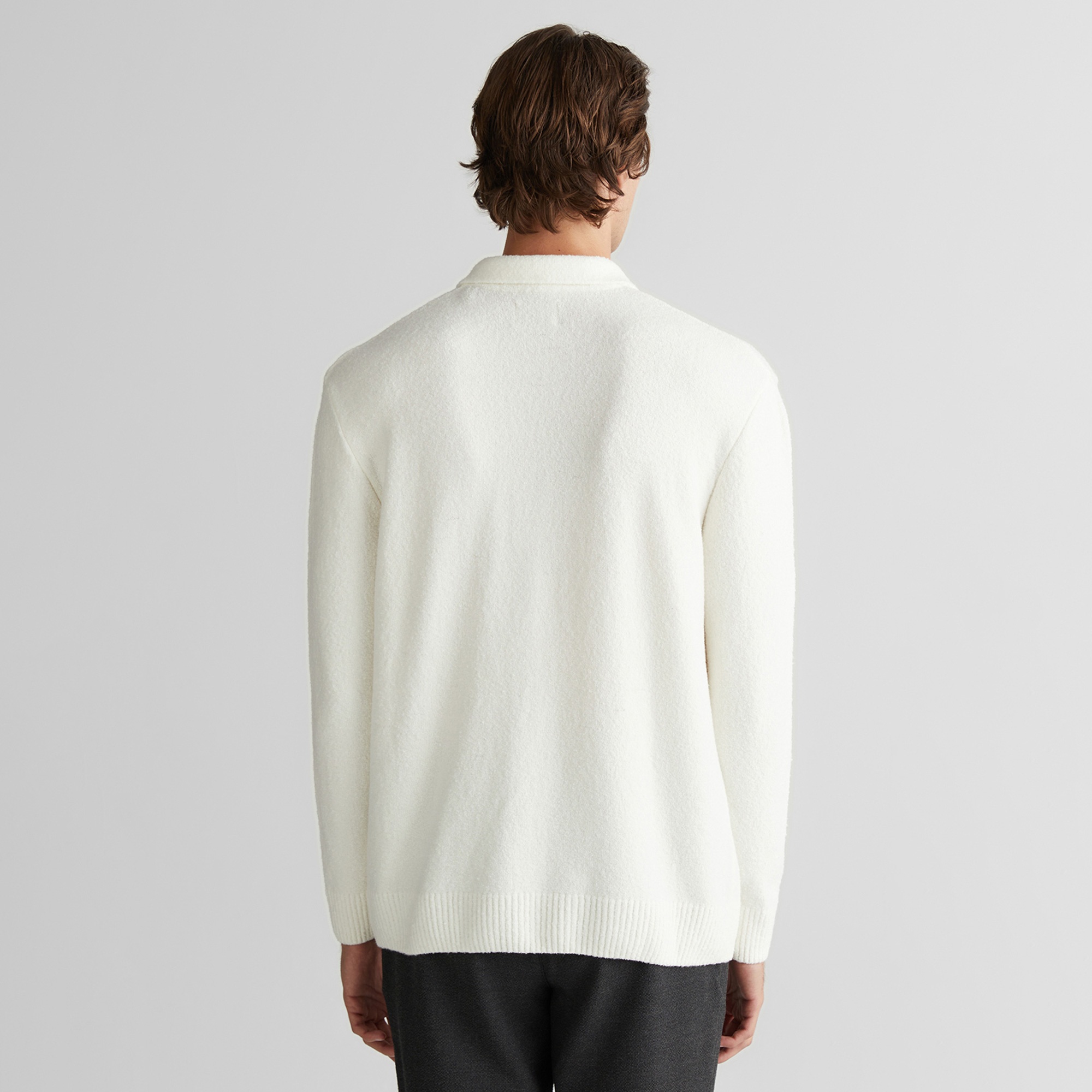 GANT Erkek Beyaz Relaxed Fit Fermuarlı Triko