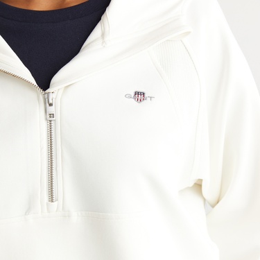  GANT Kadın Beyaz Regular Fit Kapüşonlu Sweatshirt