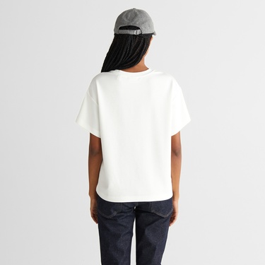  GANT Kadın Beyaz Regular Fit Bisiklet Yaka T-Shirt