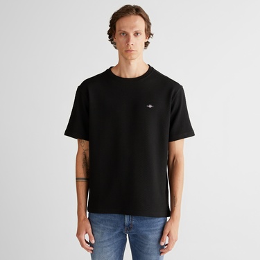  GANT Erkek Siyah Relaxed Fit T-Shirt