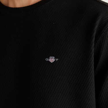  GANT Erkek Siyah Relaxed Fit T-Shirt