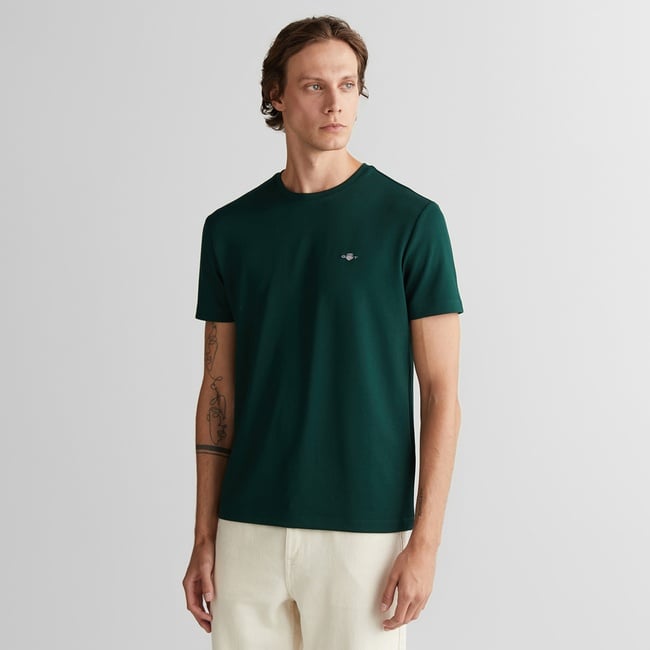  GANT Erkek Yeşil Relaxed Fit Bisiklet Yaka T-Shirt