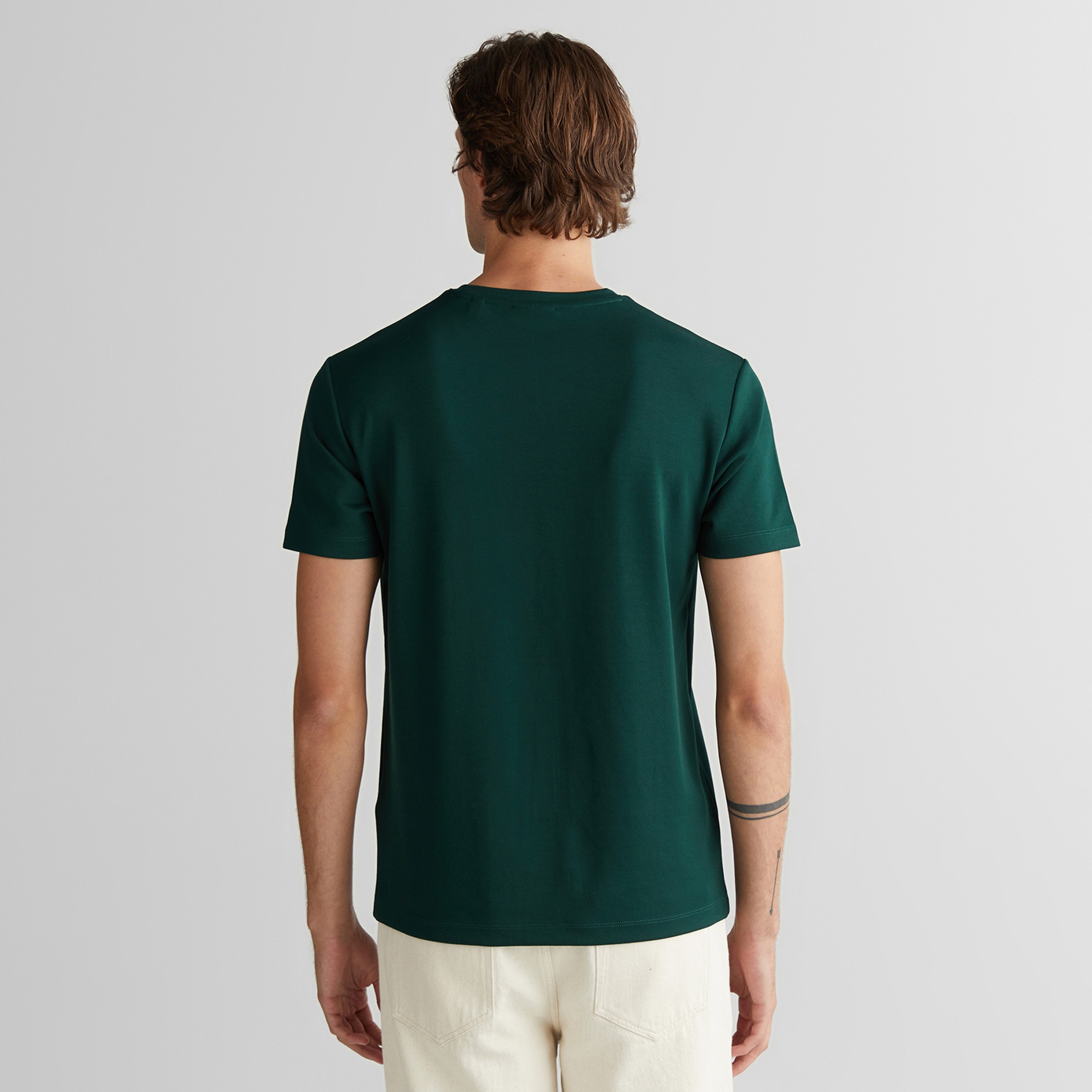 GANT Erkek Yeşil Relaxed Fit Bisiklet Yaka T-Shirt