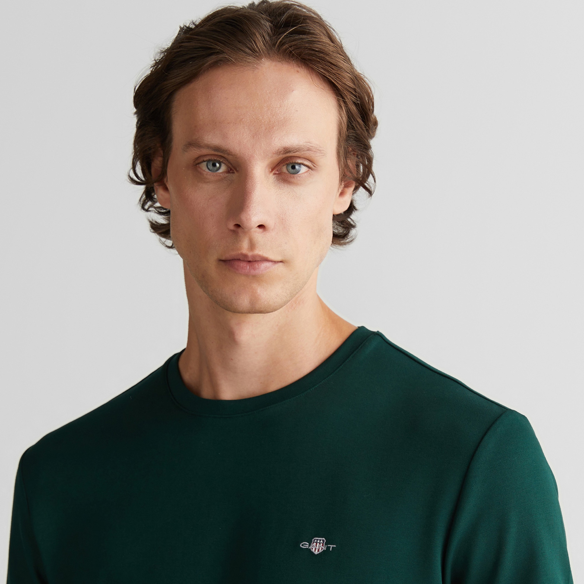 GANT Erkek Yeşil Relaxed Fit Bisiklet Yaka T-Shirt