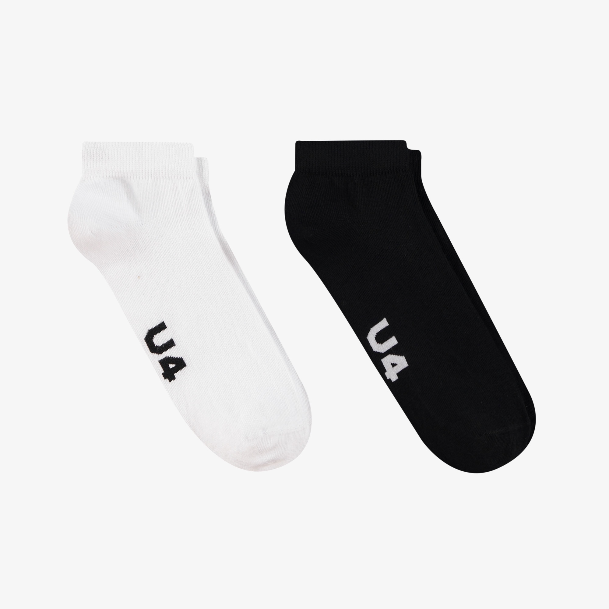 UNITED4 Unisex Beyaz - Siyah 2'li Soket Çorap