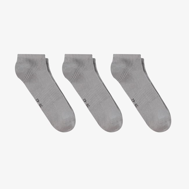  UNITED4 Unisex Gri 3'lü Patik Çorap