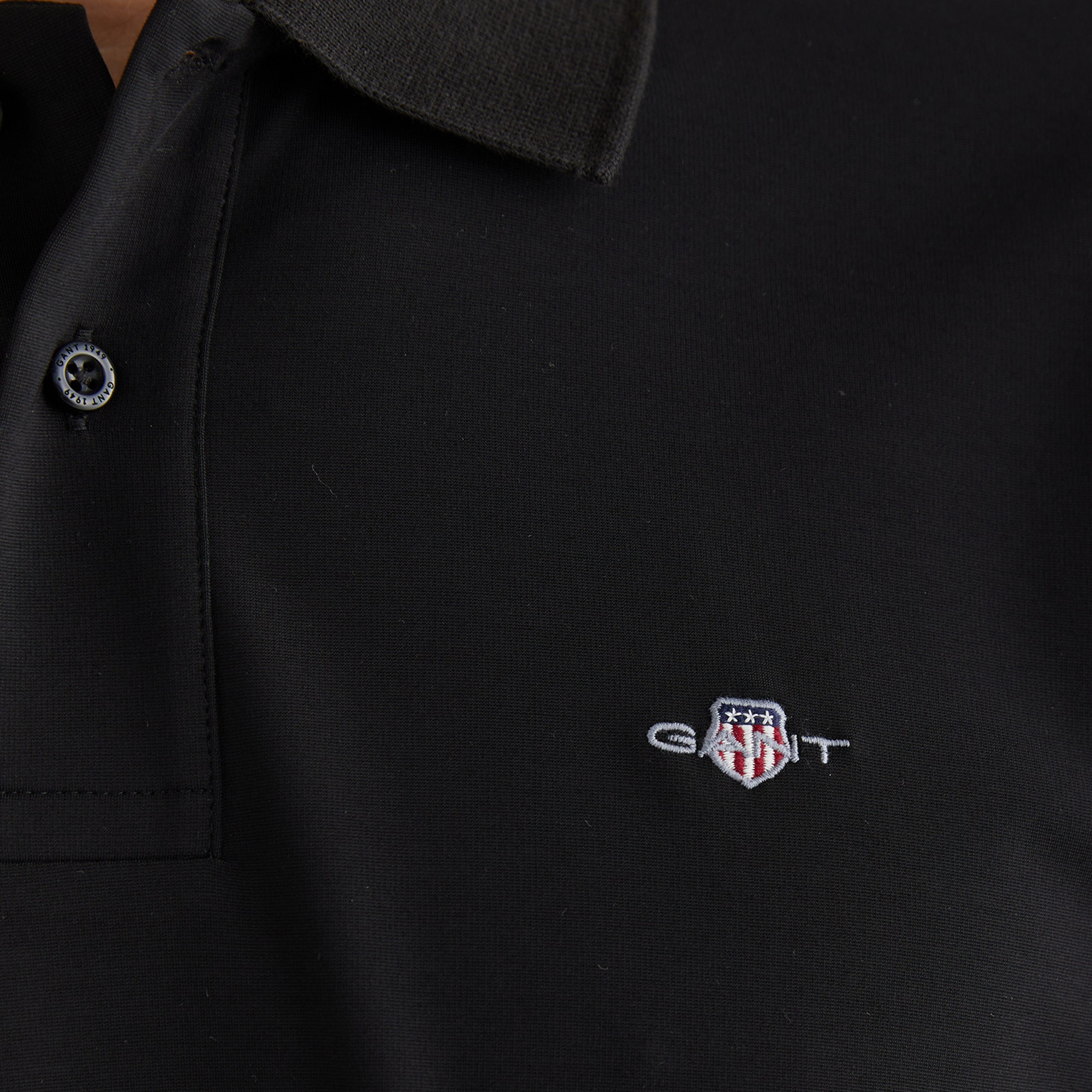 GANT Erkek Siyah Relaxed Fit Polo