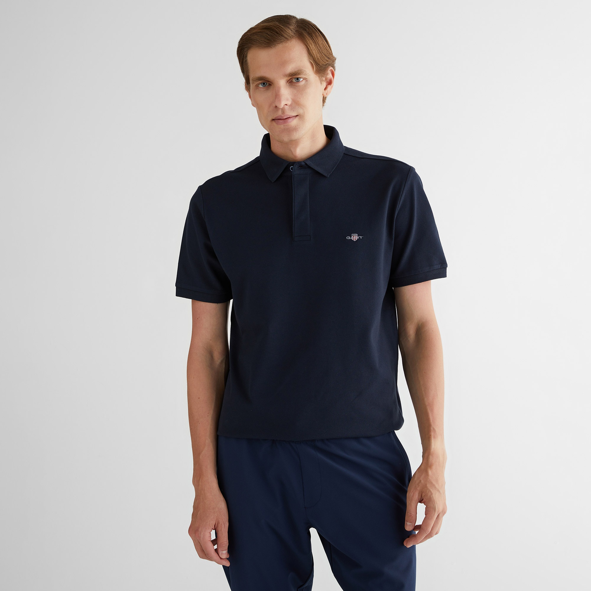 GANT Erkek Lacivert Kısa Kollu Polo