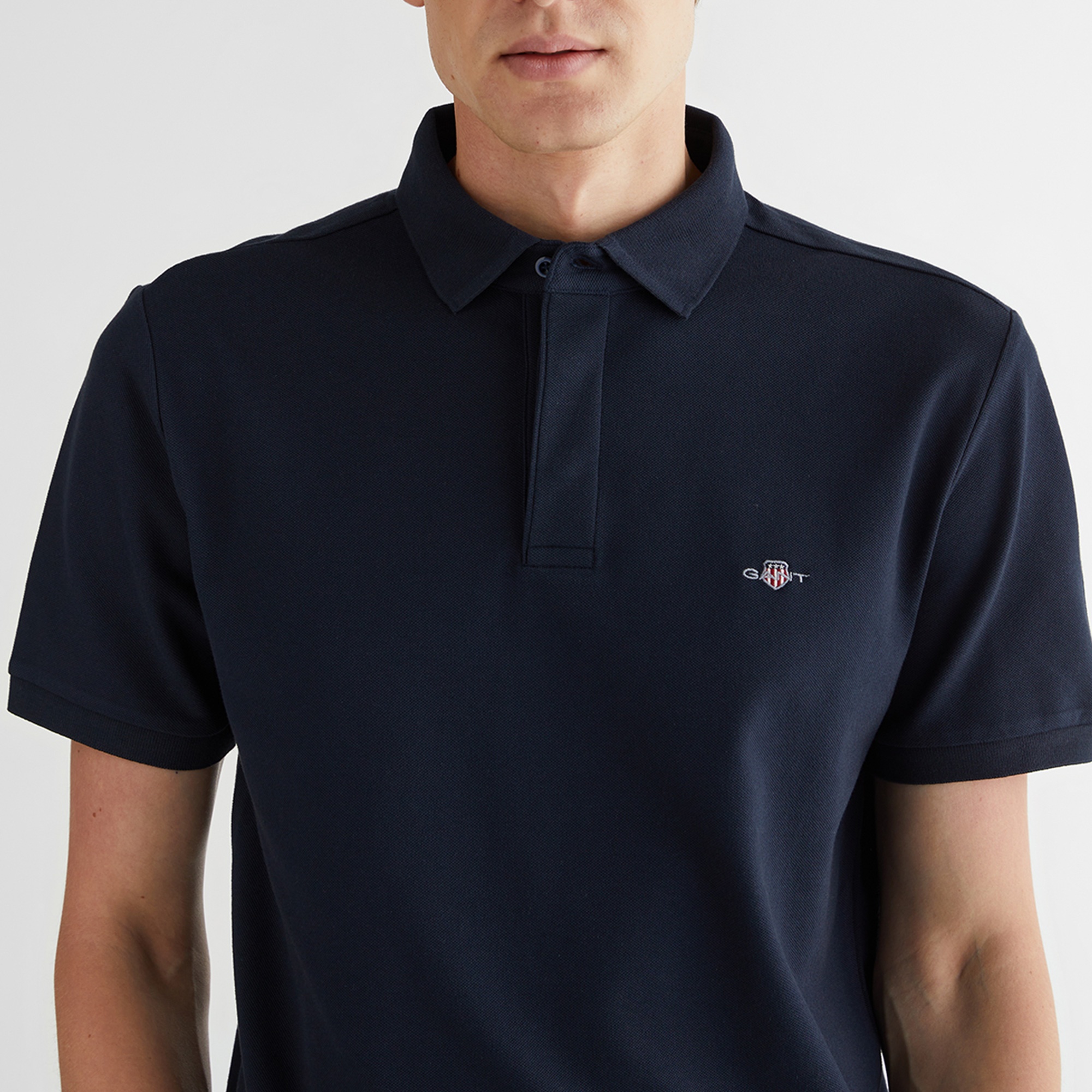 GANT Erkek Lacivert Kısa Kollu Polo