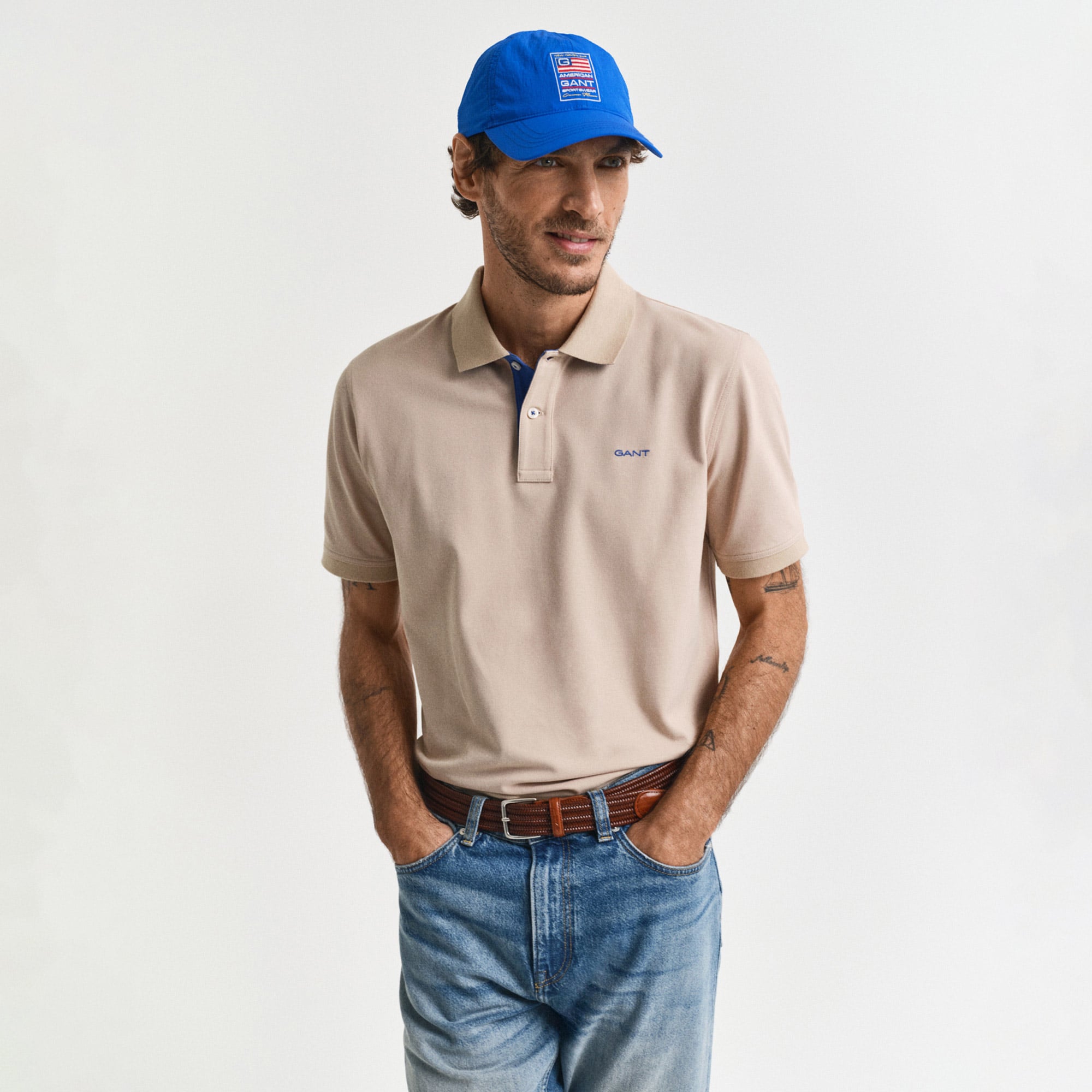  GANT Erkek Bej Regular Fit Polo