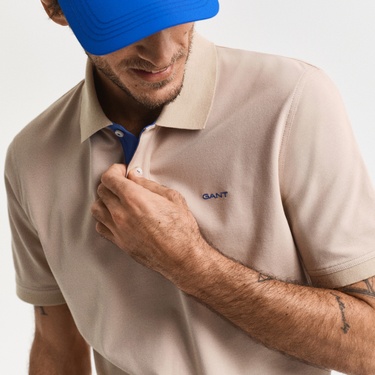  GANT Erkek Bej Regular Fit Polo