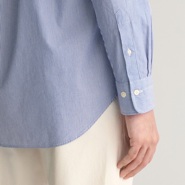  GANT Erkek Mavi Regular Fit Çizgili Düğmeli Yaka Gömlek
