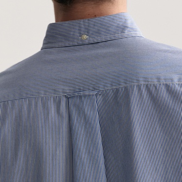  GANT Erkek Mavi Regular Fit Çizgili Düğmeli Yaka Gömlek