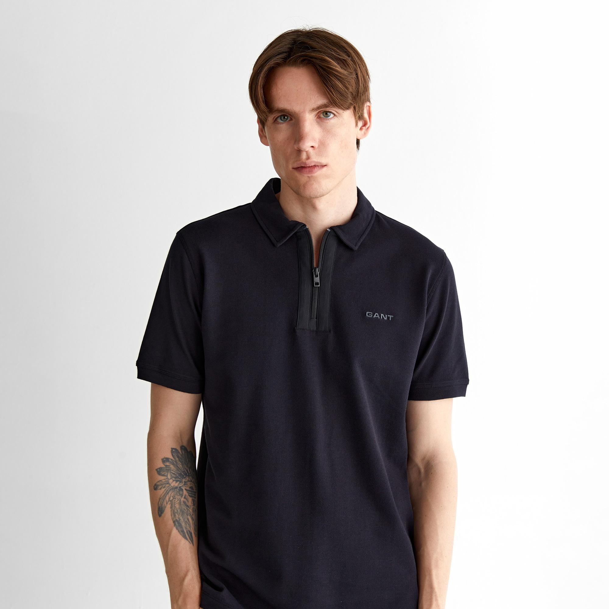 GANT Erkek Siyah Regular Fit Logolu Polo