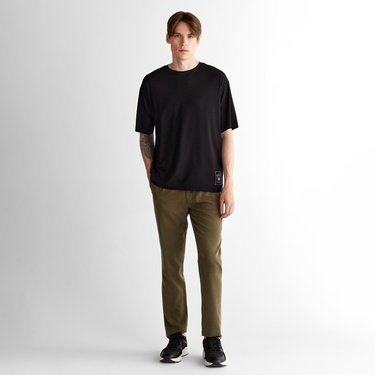  GANT Erkek Siyah Relaxed Fit Bisiklet Yaka Logolu T-Shirt