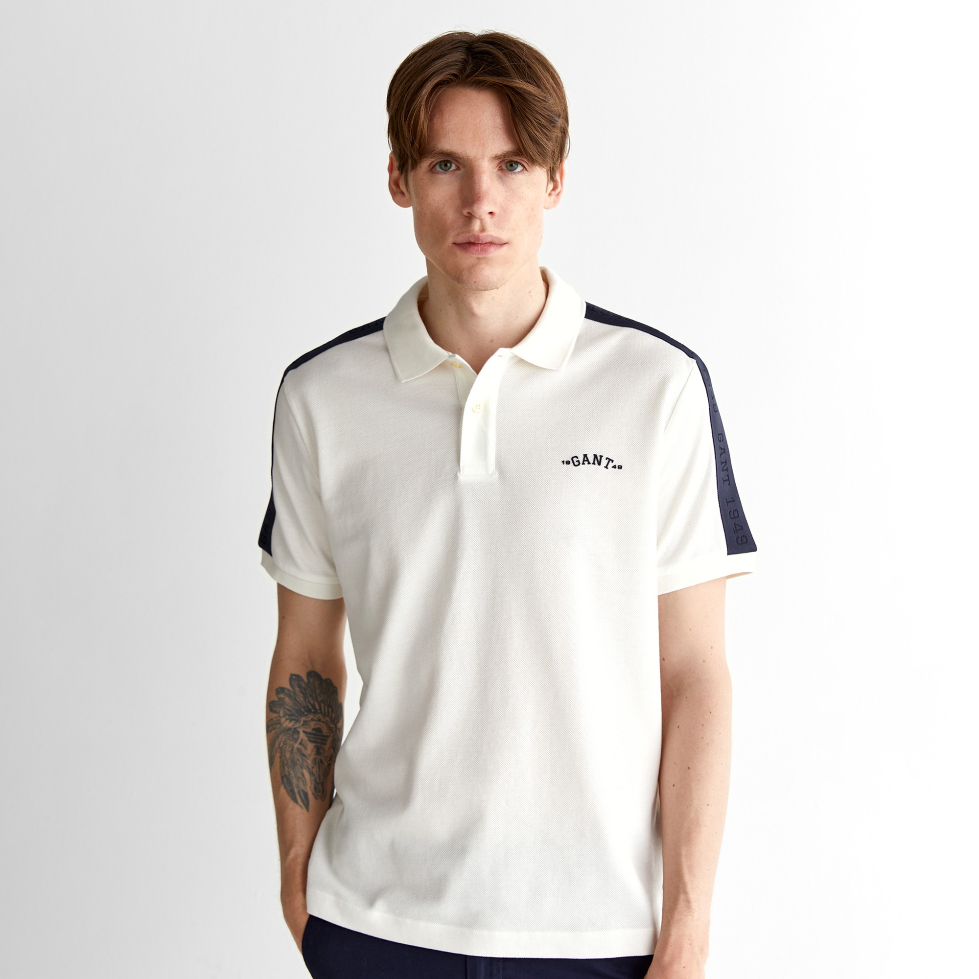GANT Erkek Krem Regular Fit Logolu Polo