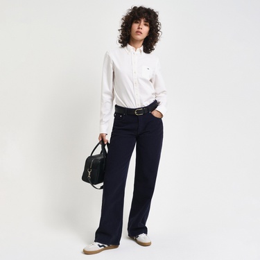  GANT Kadın Beyaz Regular Fit Düğmeli Yaka Oxford Gömlek
