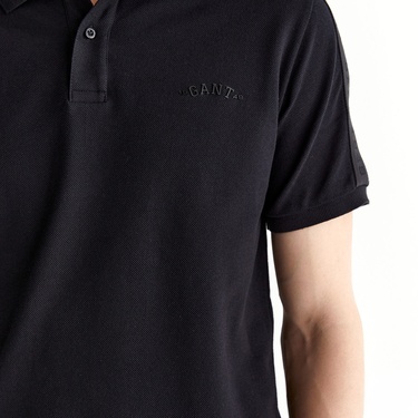  GANT Erkek Siyah Regular Fit Logolu Polo