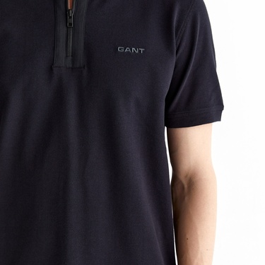  GANT Erkek Siyah Regular Fit Logolu Polo