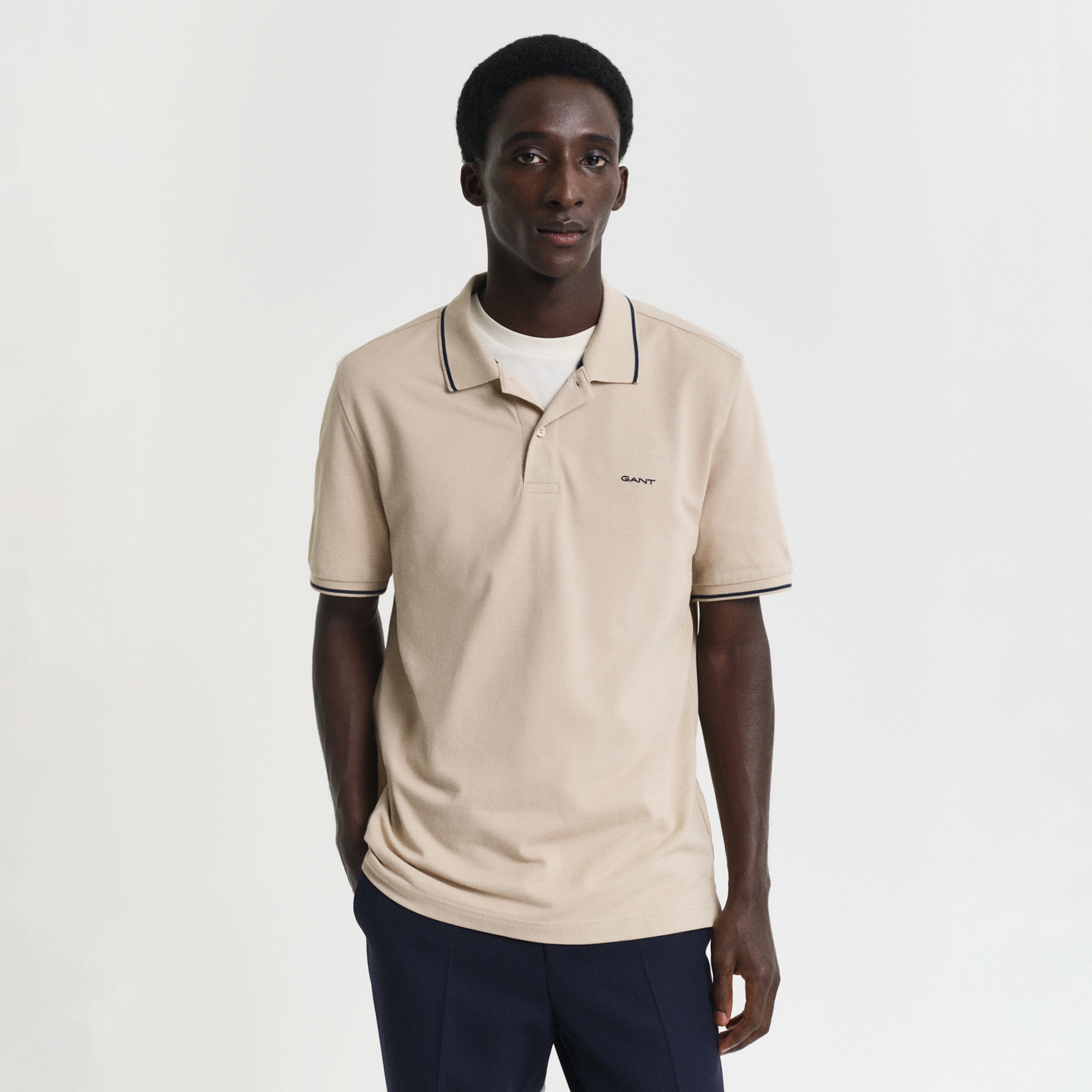 GANT Erkek Bej Regular Fit Polo