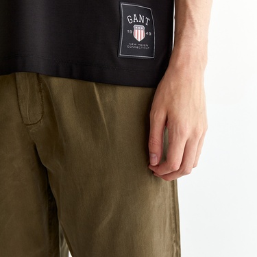  GANT Erkek Siyah Relaxed Fit Bisiklet Yaka Logolu T-Shirt