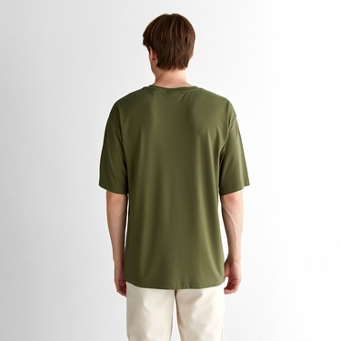  GANT Erkek Yeşil Relaxed Fit Bisiklet Yaka Logolu T-Shirt