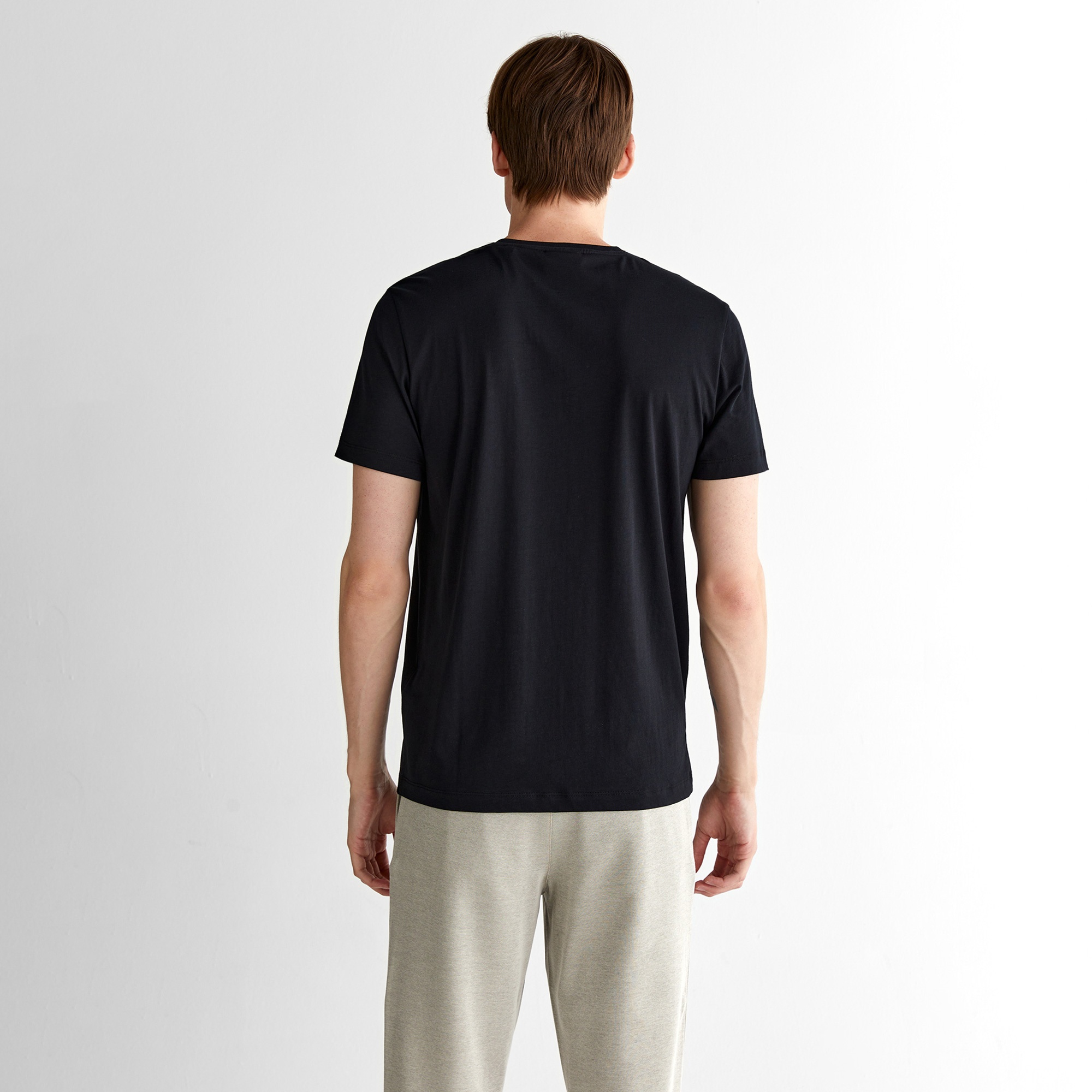 GANT Erkek Siyah Regular Fit Bisiklet Yaka T-shirt