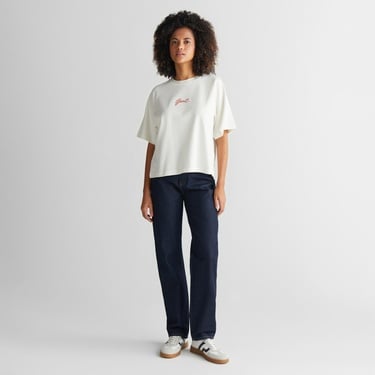  GANT Kadın Krem Bisiklet Yaka Logolu T-Shirt