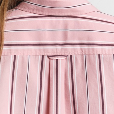  GANT Kadın Pembe Relaxed Fit Klasik Yaka Çizgili Gömlek
