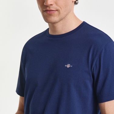  GANT Erkek Mavi Regular Fit Bisiklet Yaka T-Shirt