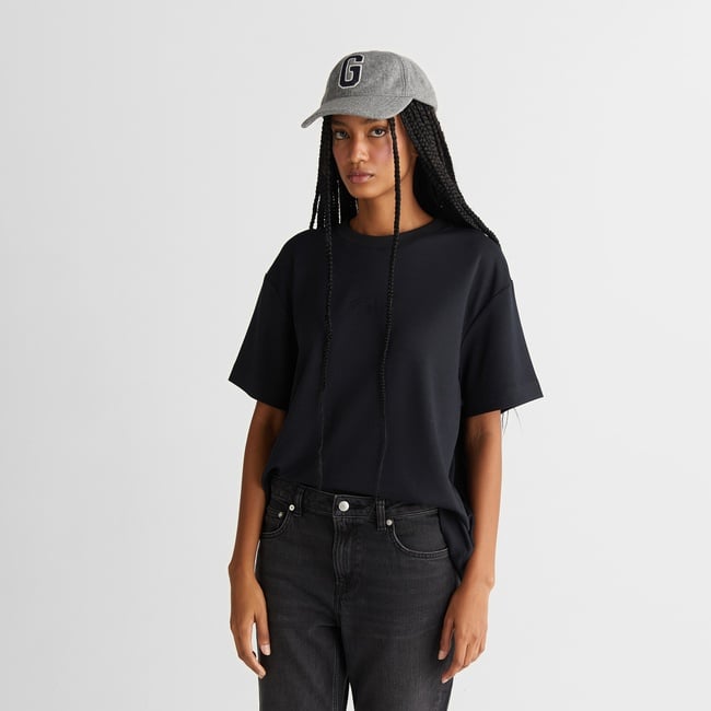  GANT Kadın Siyah Relaxed Fit T-Shirt