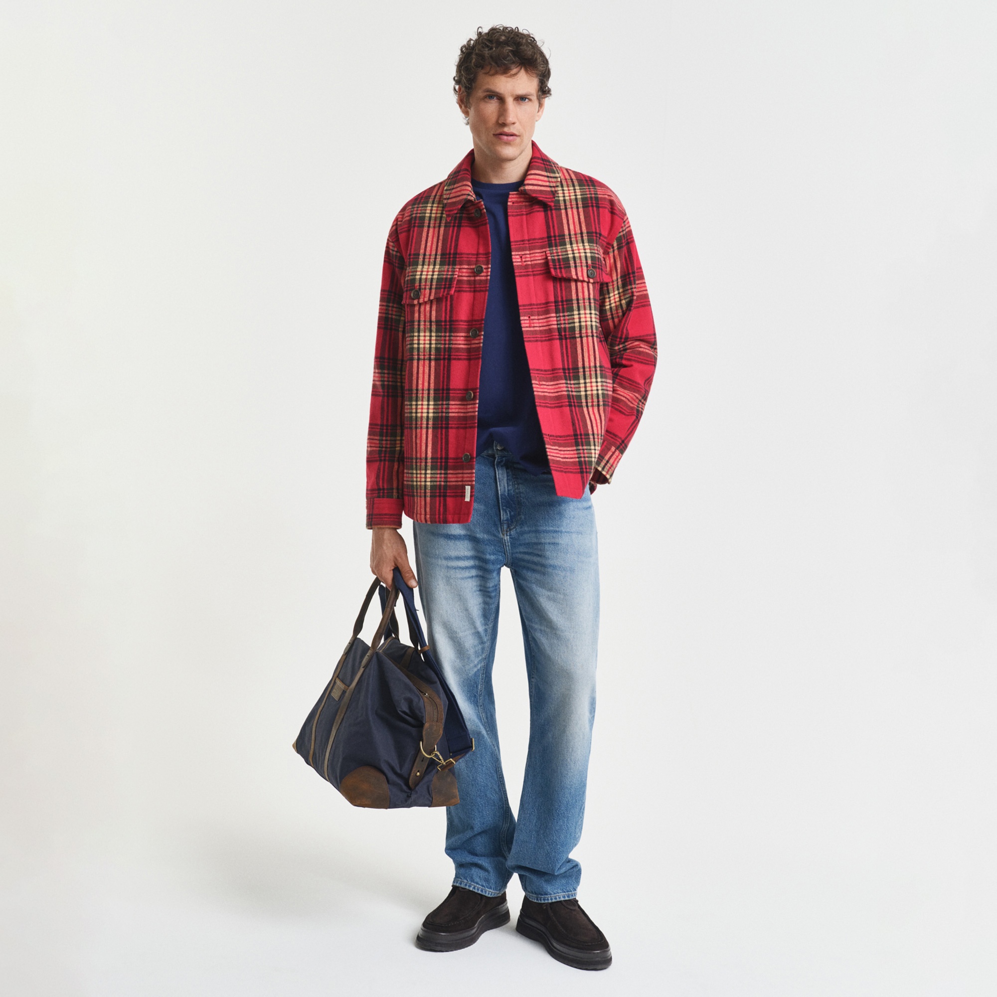 GANT Erkek Mavi Regular Fit Bisiklet Yaka T-Shirt