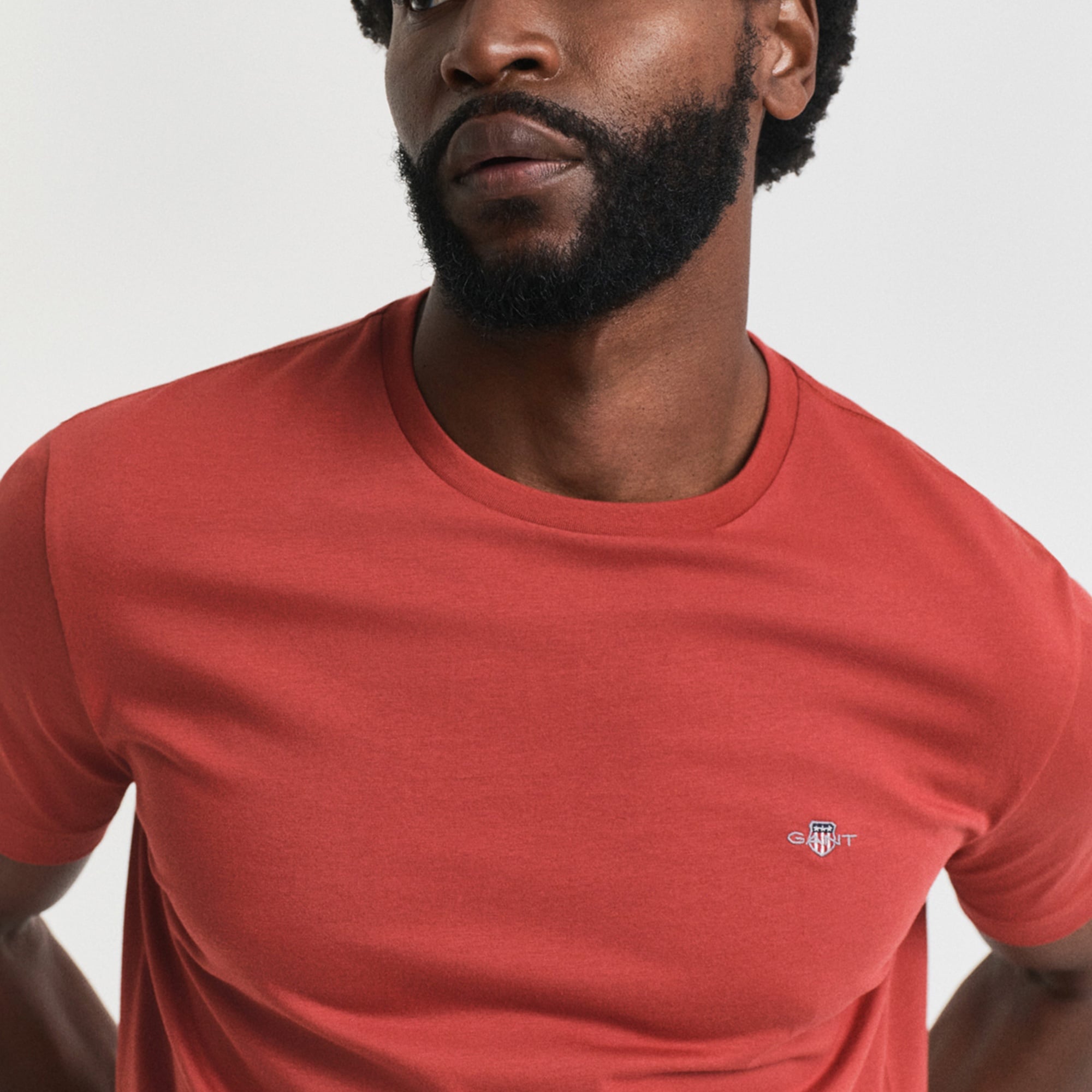 GANT Erkek Kırmızı Regular Fit Bisiklet Yaka T-Shirt