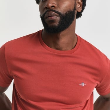  GANT Erkek Kırmızı Regular Fit Bisiklet Yaka T-Shirt