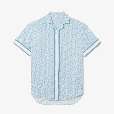  Lacoste Monogram Kadın Mavi Gömlek