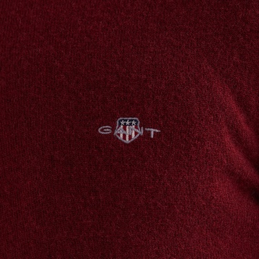  GANT Erkek Bordo Regular Fit Yarım Fermuarlı Yün Kazak