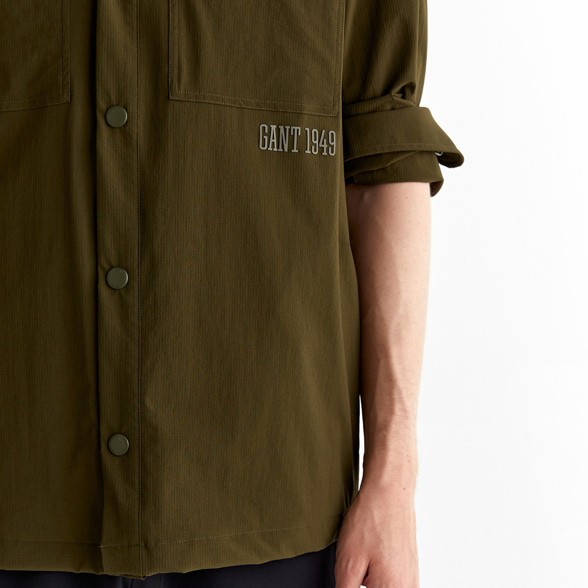 GANT Erkek Yeşil Relaxed Fit Klasik Yaka Gömlek