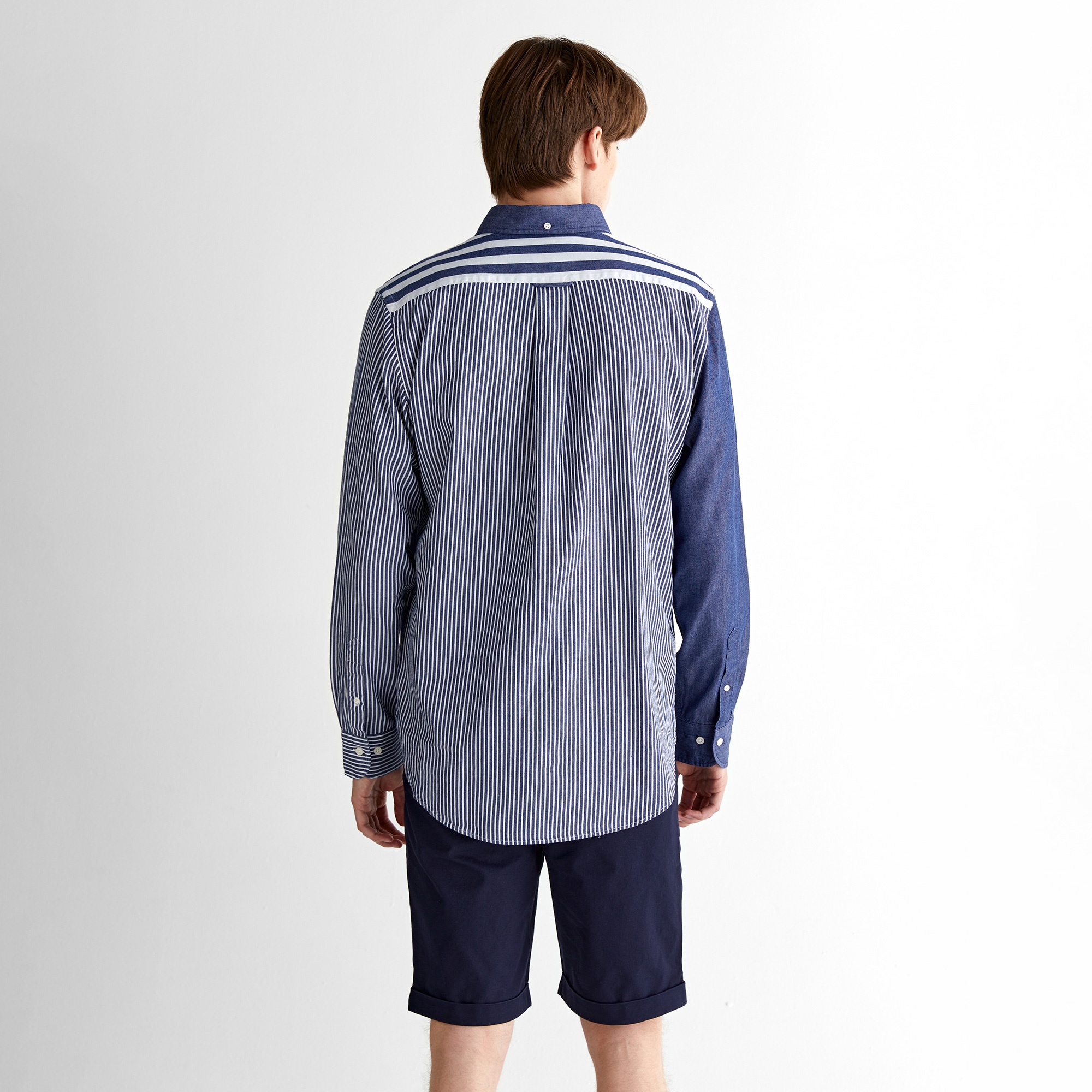 GANT Erkek Mavi Regular Fit Düğmeli Yaka Çizgili Gömlek