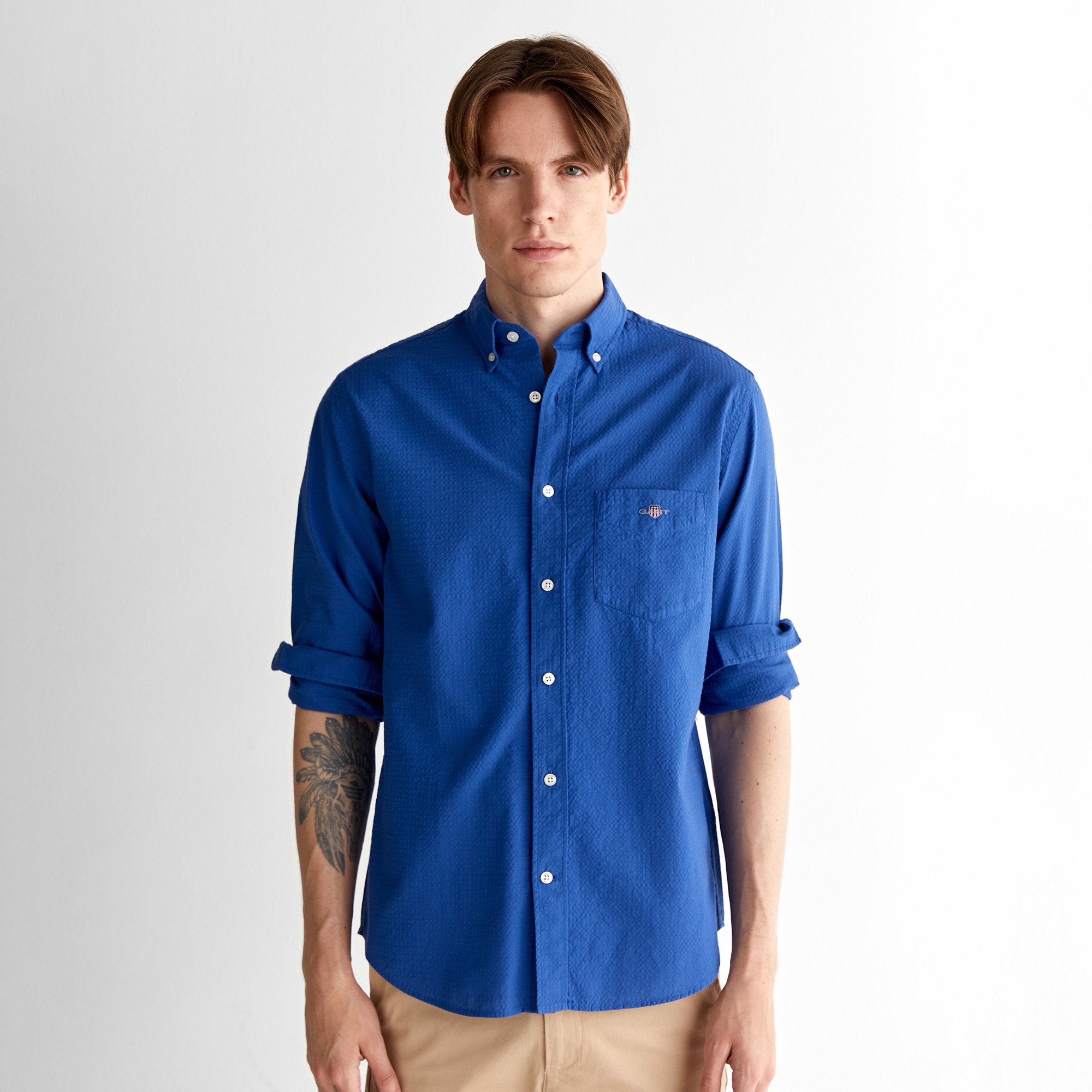 GANT Erkek Lacivert Regular Fit Klasik Yaka Gömlek