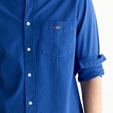  GANT Erkek Lacivert Regular Fit Klasik Yaka Gömlek