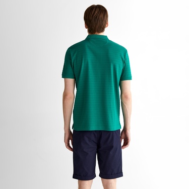  GANT Erkek Yeşil Regular Fit Çizgili Polo
