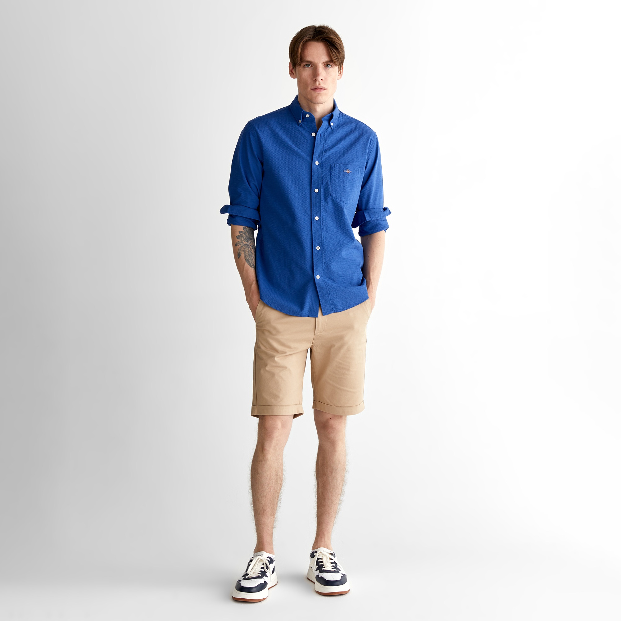 GANT Erkek Lacivert Regular Fit Klasik Yaka Gömlek