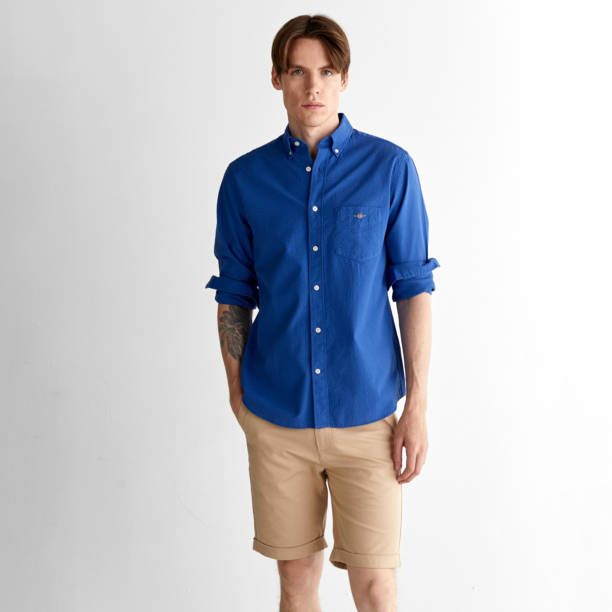 GANT Erkek Lacivert Regular Fit Klasik Yaka Gömlek