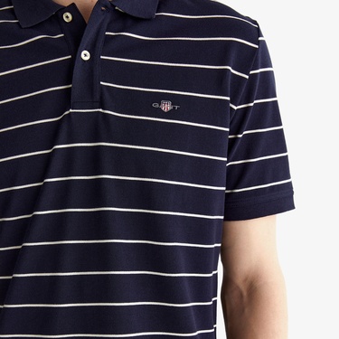  GANT Erkek Lacivert Regular Fit Çizgili Polo