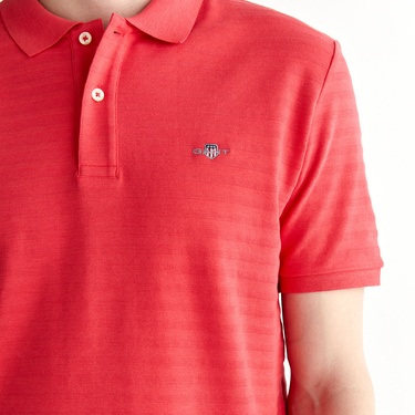  GANT Erkek Kırmızı Regular Fit Çizgili Polo