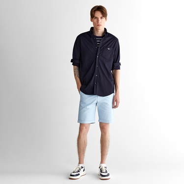  GANT Erkek Lacivert Regular Fit Düğmeli Yaka Gömlek