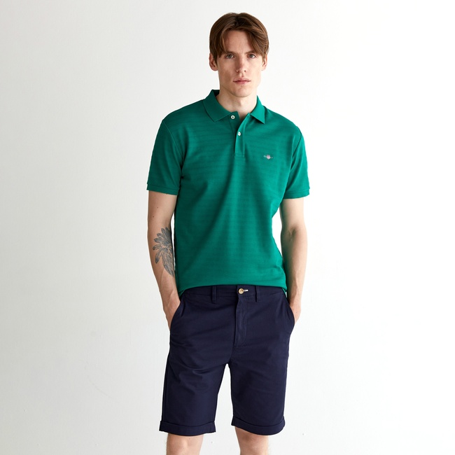  GANT Erkek Yeşil Regular Fit Çizgili Polo