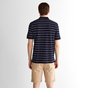  GANT Erkek Lacivert Regular Fit Çizgili Polo