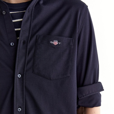  GANT Erkek Lacivert Regular Fit Düğmeli Yaka Gömlek