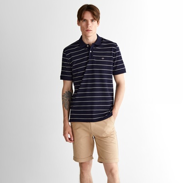  GANT Erkek Lacivert Regular Fit Çizgili Polo